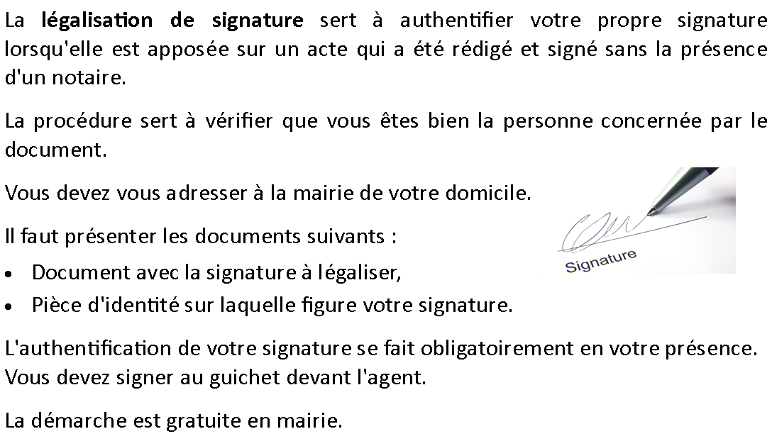 Légalisation signature